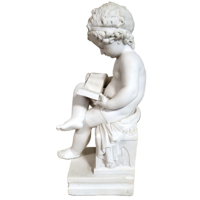 Pair Antique French White Bisque Porcelain Putti Baby Cherubs Sculpture Figures For Sale - Image 12 of 18