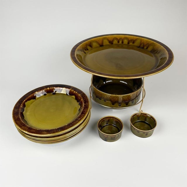 Vintage Ceramic Seafood Service from Gien, 1970s, Set of 11 For Sale - Image 11 of 11