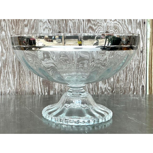 Transparent Vintage Regency Monumental Silver Centerpiece Bowl For Sale - Image 8 of 8
