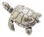Vintage Italian Genuine Silver 800 Sea Turtle Dollhouse Miniature by Arezzo Tuscany Silversmiths, 1980s For Sale