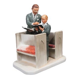 Vintage Gorham Norman Rockwell “In His Spirit” Limited Edition Porcelain Figurine For Sale