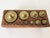 Abstract 19th Century Antique French Brass Scale Weight Set With Original Wood Box For Sale - Image 3 of 12