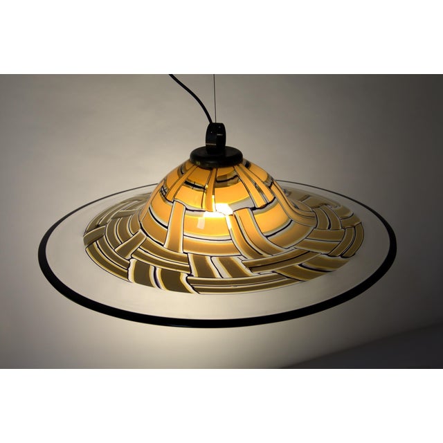 Large Amber Murano Incalmo Glass Ceiling Lamp from Barovier & Toso For Sale - Image 16 of 18