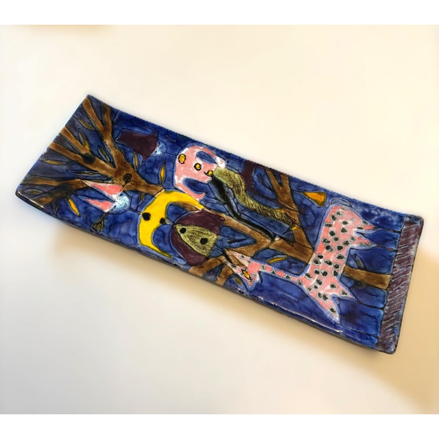 Wall Plate in Glazed Ceramic by Elio Schiavon, 1960s For Sale - Image 4 of 7