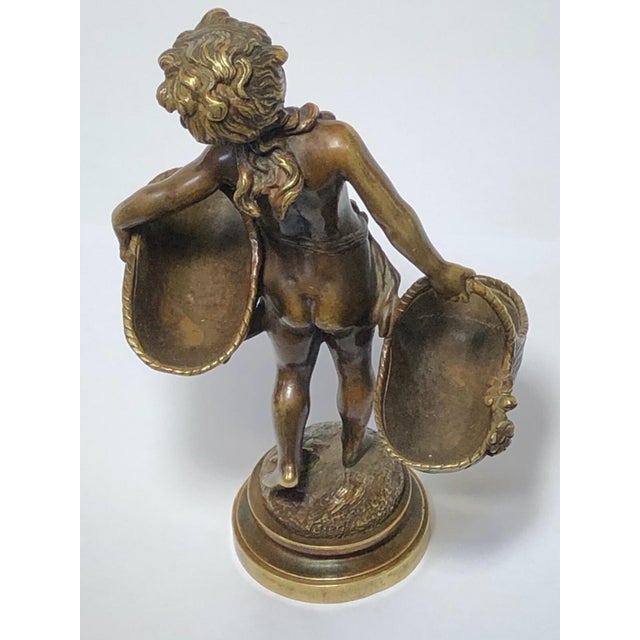 19th Century French Bronze Flower Girl Sculpture by Auguste Moreau For Sale - Image 10 of 11