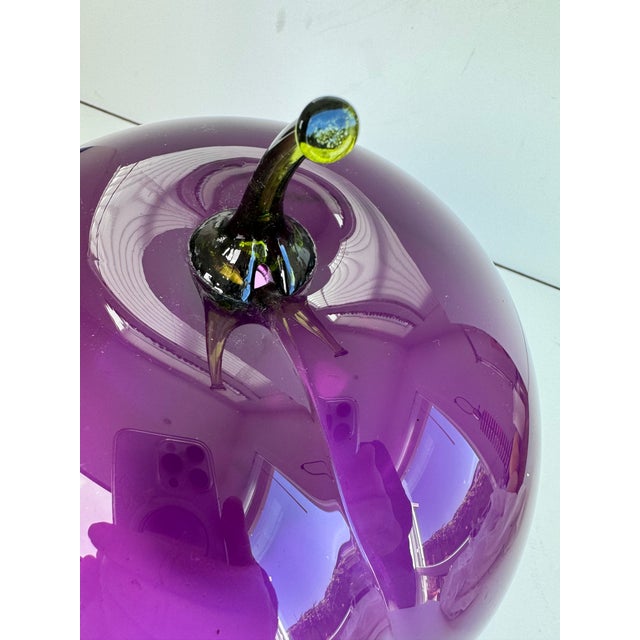 Hand Blown Oversized Glass Plum For Sale - Image 4 of 8