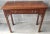 1970s Chippendale Walnut Burl Console Table With Fredwork and Banded Top For Sale - Image 4 of 10