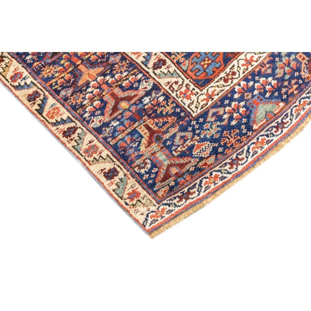 Textile Late 18th Century Antique Tribal Kurdish Rug 4'2'' x 6'4'' For Sale - Image 7 of 12