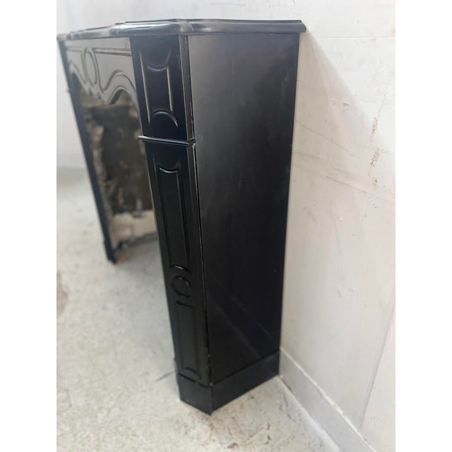 Louis XV Style Pompadour Fireplace with Speckled Black Marble For Sale - Image 11 of 15