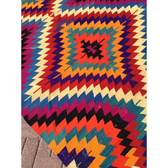 Textile Bohemian Style Kilim Rug - 65" X 110" For Sale - Image 7 of 9
