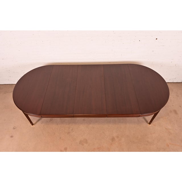 Baker Furniture Company Baker Furniture Style Antique French Regency Louis XVI Mahogany Extension Dining Table, Newly Refinished For Sale - Image 4 of 13