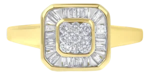 10K Yellow Gold Diamond Cocktail Ring (1/2 Cttw, I-J Color, SI2-I1 Clarity) - Size 7