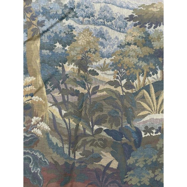 Vintage French Jacquard Tapestry with Verdure Motif in the style of Aubusson, 1960s For Sale - Image 12 of 18