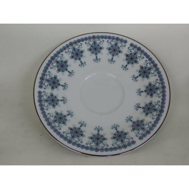 Noritake Nippon Toki Kaisha Japan Bone China Tea Cup and Saucer Set 4666b For Sale In Miami - Image 6 of 14