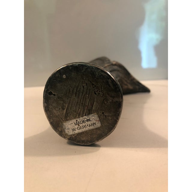 Rustic European West Germany Lily of the Valley Bronze Bud Vase For Sale - Image 3 of 7