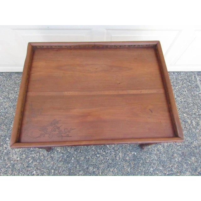 Chinese hardwood coffee table, c.1940’s A good looking and well constructed coffee table with a rectangular top that has a...