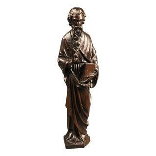 Antique Hand Carved Statue of St. Matthew, Circa 1780 For Sale