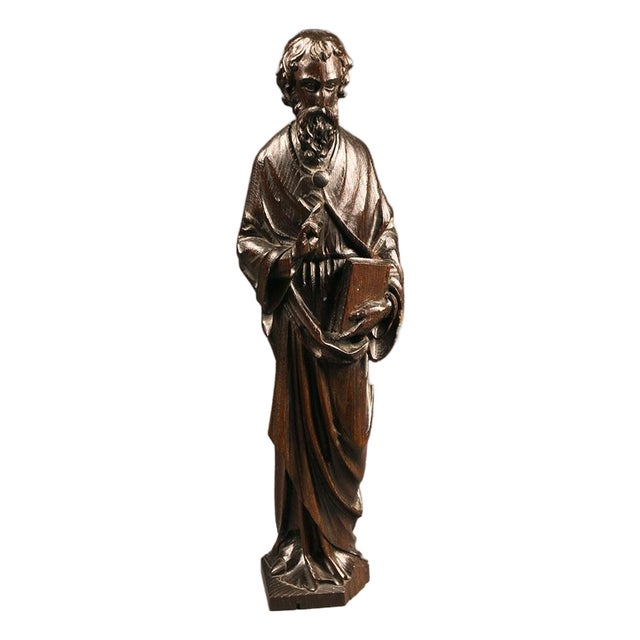 Antique Hand Carved Statue of St. Matthew, Circa 1780 For Sale