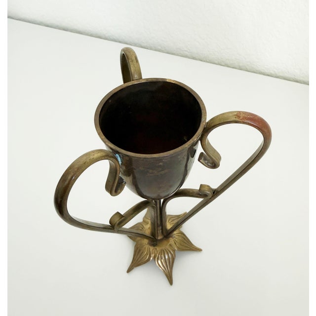 Art Nouveau Style Footed 3-Arm Vase For Sale - Image 4 of 9