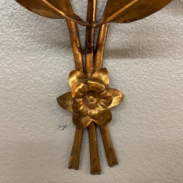 Gold Italian Regency Bound Flowering Limbs Wall Spray For Sale - Image 8 of 12