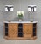 Antique Early 1900s Oak Console Cabinet With Doors, Shelves and a Marble Top For Sale - Image 18 of 18