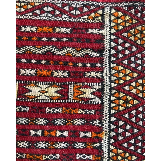 Hand-woven wool kilim rug from the 1970s