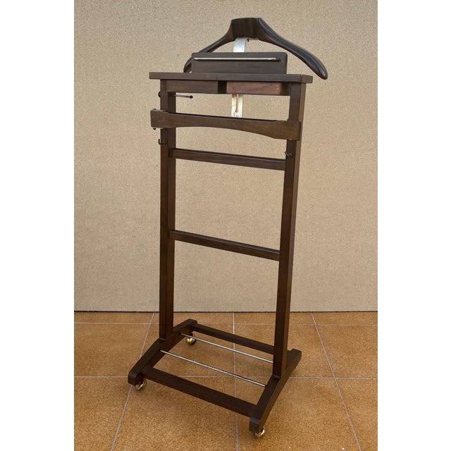 Mid 20th Century Wooden Valet Stand with Hanger and Storage Trays For Sale - Image 6 of 12