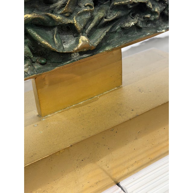 Dirce De Assis Cavalcanti Attr. Bronze Sculpture in Polished Bronze Frame, 1990s For Sale - Image 12 of 17