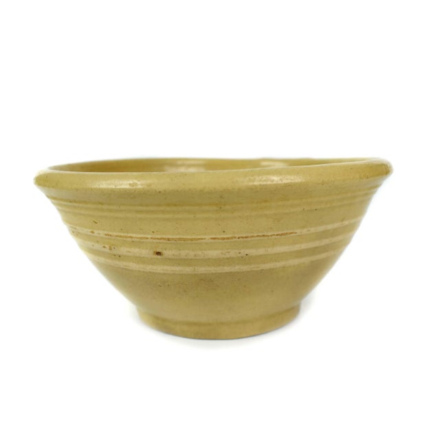 Antique 1900's American Yellow Stoneware Bowl For Sale - Image 10 of 10