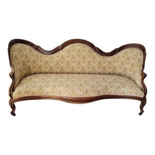 Antique Victorian Walnut Sofa For Sale