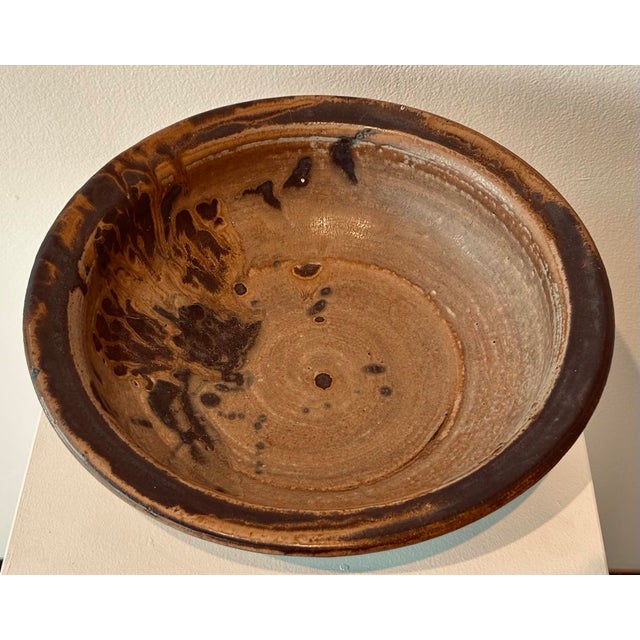 Monumental Plum Tree Pottery 1970s Mid Century Low Bowl For Sale - Image 4 of 7