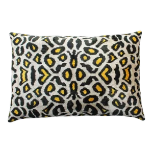 Contemporary Boho Chic Silk Velvet Ikat Pillow Cover Bohemian Pillow