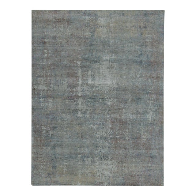 Rug & Kilim’s Abstract Rug in Gray With Colorful Geometric Streaks For Sale