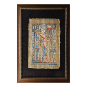 Royal Worship: Akhenaten and Nefertiti Papyrus Art
