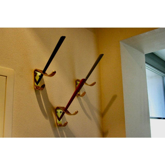 1950s Vintage Wall-Mounted Coat Racks from Karl Aubock, 1950, Set of 3 For Sale - Image 5 of 9