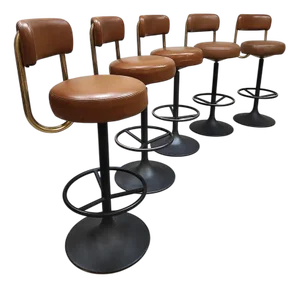 Vintage Swedish Cobra Bar Stools by Börje Johanson, 1960s, Set of 5