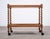 English Tea Bar Cart in Oak with Twisted Legs and Glass Top, 1950s For Sale - Image 3 of 8