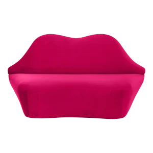 Lips Pink Velvet Settee