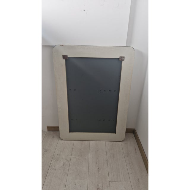 Wood Mirror in Turin Finely Ground Grooves Wooden Structure from Cristal Art, 1970s For Sale - Image 7 of 12