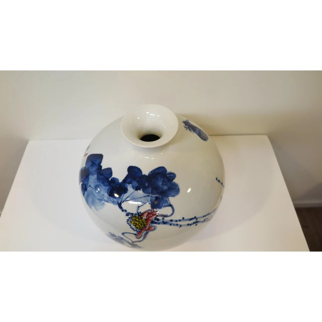 Ceramic Early 21st Century Artisan Porcelain Vase Vessel For Sale - Image 7 of 9