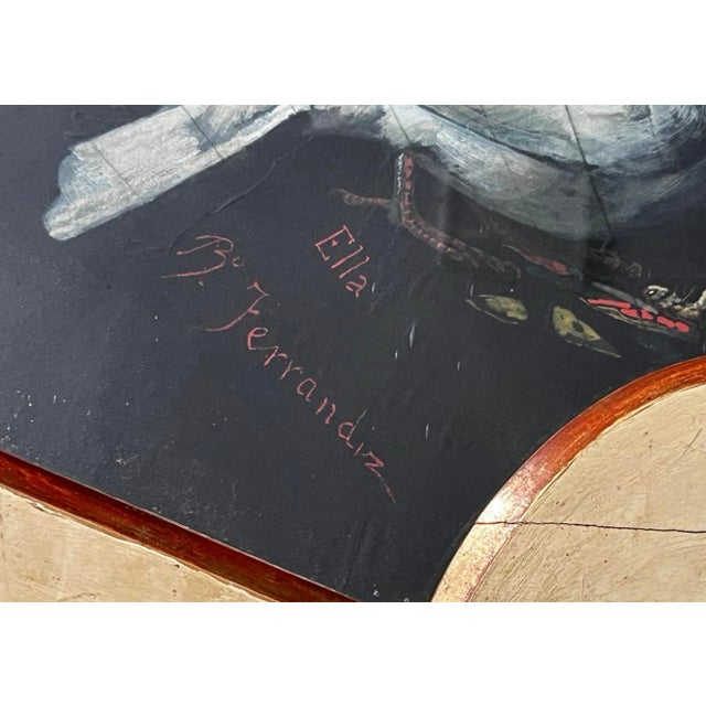 Bernardo Ferrándiz Bádenes, Fan, Valencia, Málaga, 1882, Oil on Silk, Framed, Set of 2 For Sale - Image 9 of 14