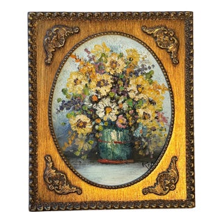 Vintage Oil Painting - Floral Arrangement For Sale