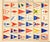 Original sailing lithograph featuring American yachting club flags from a 1930s guide to yachts and their owners. The...