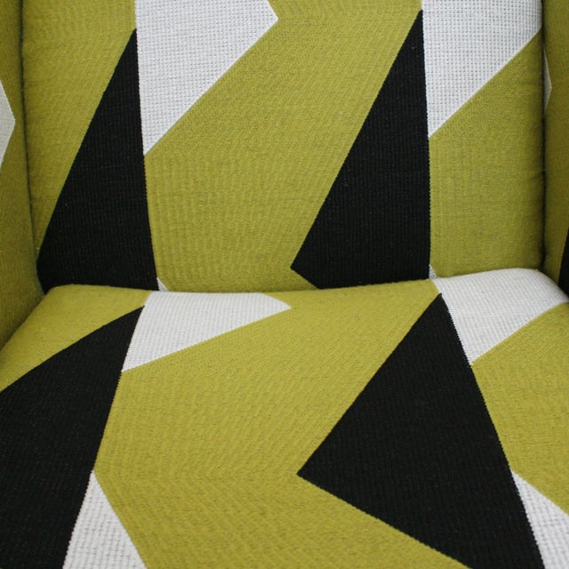 1960s Mid-Century Armchair Geometric Fabric from Miroslav Navratils, Czech Republic, 1960s For Sale - Image 5 of 7