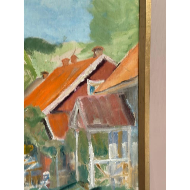 Ulfe, Street with Houses and Trees, 1982, Oil on Canvas, Framed For Sale - Image 4 of 18