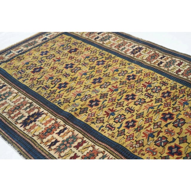 Late 19th Century Antique Kuba Rug 3'2'' x 4'7'' For Sale - Image 5 of 9