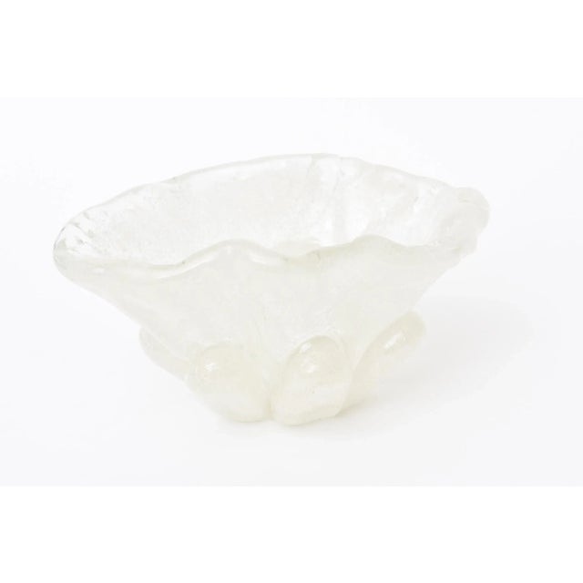 Archimede Seguso Vintage Archimede Seguso Murano White Cased Pulegoso Glass Vase or Bowl 1950's For Sale - Image 4 of 9
