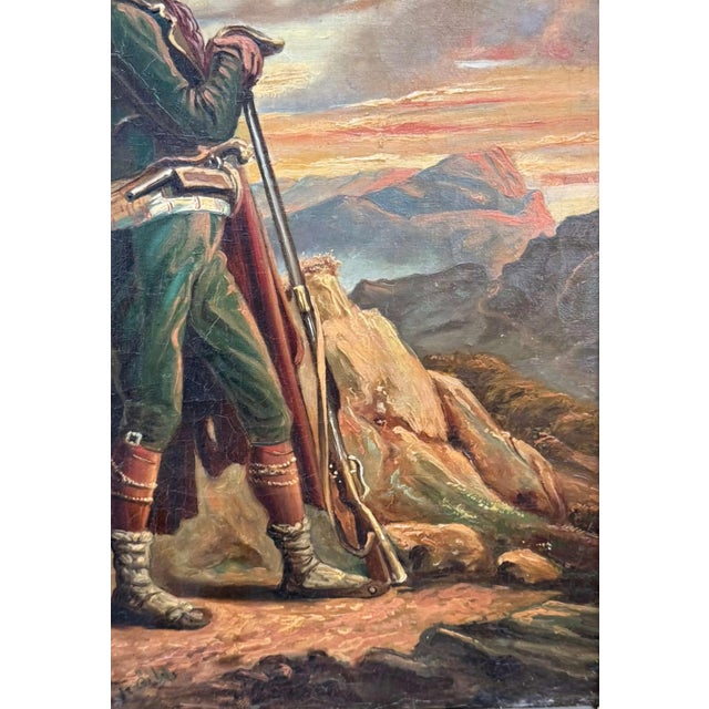 Border Guard Portrait, Oil on Canvas, 19th Century For Sale - Image 6 of 12