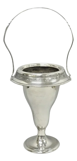 Antique Pairpoint Victorian Silver Plated Fluted Brides Flower Basket Vase
