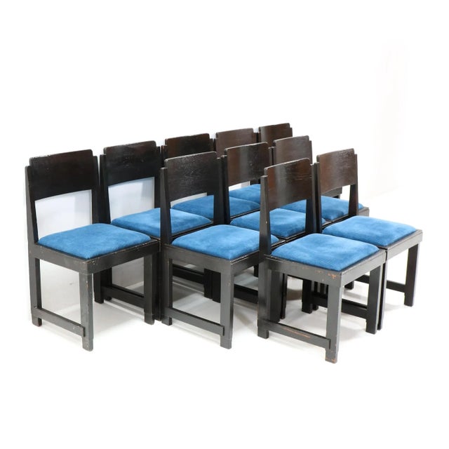 Art Deco Dining Chairs by Frits Spanjaard, 1920s, Set of 10 For Sale - Image 11 of 11